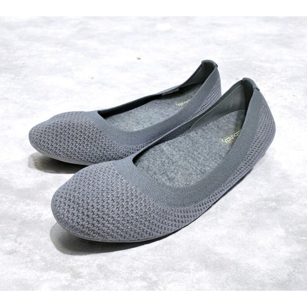 Allbirds Tree Breezers Women's 8 Ballet Flats Gray Knit Casual Slip On Shoes